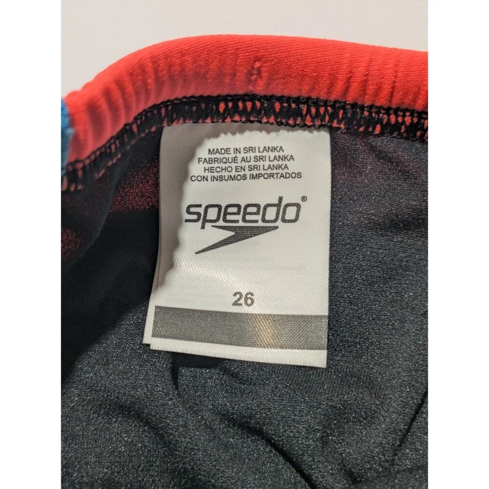 Speedo Eco‎ Endurance Good Vibes Only Siren Red Swim Brief Men's Size 26